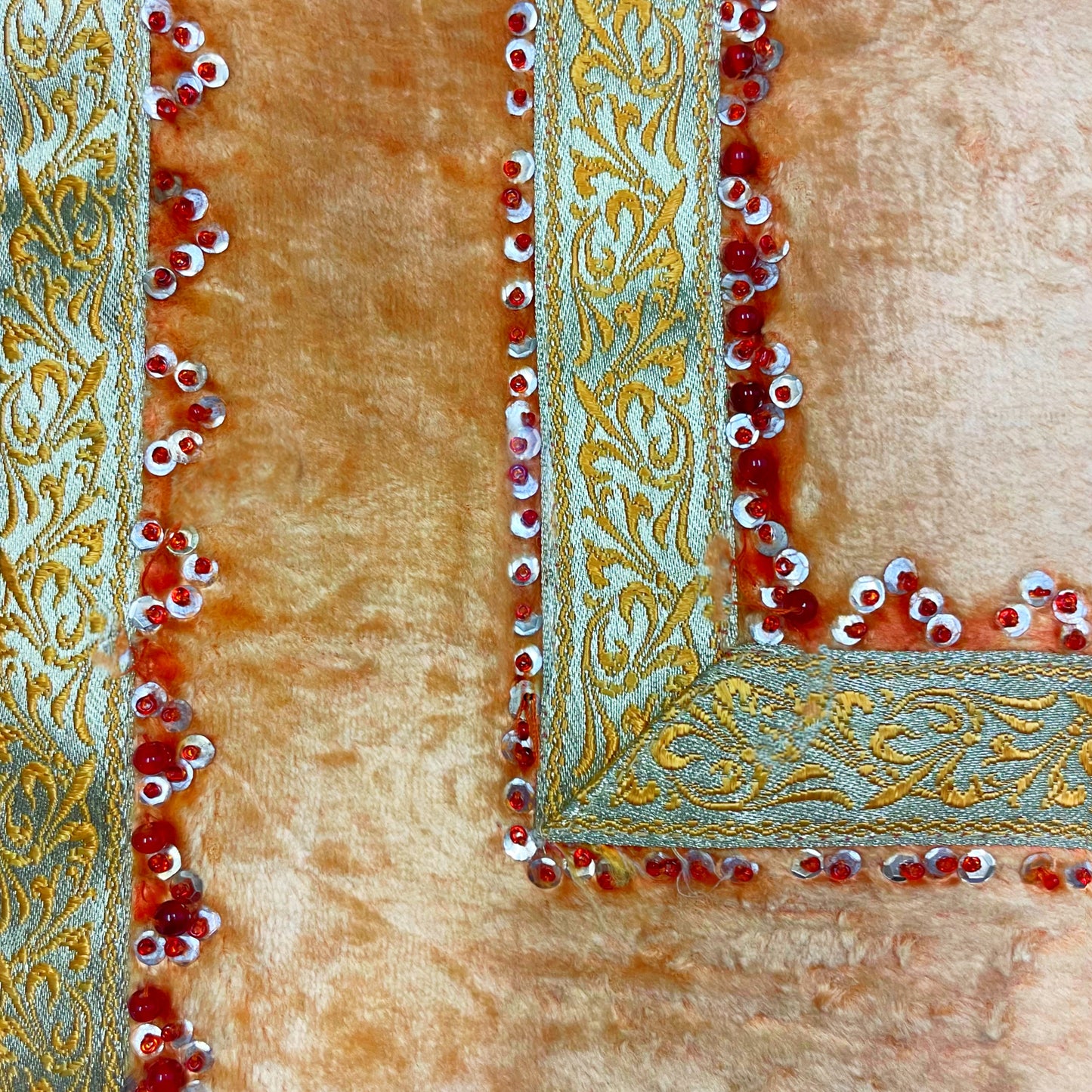 Orange Velvet Pillow